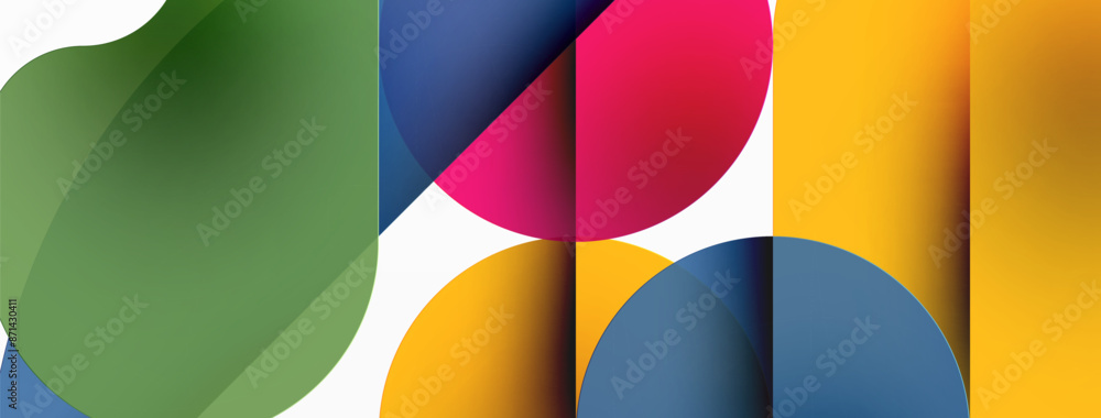 Minimal round shapes geometric abstract background. Circle design. Trendy techno business template for wallpaper, banner, background or landing Minimal round shapes geometric abstract background. Circle design. Trendy techno business template for wallpaper, banner, background or landing