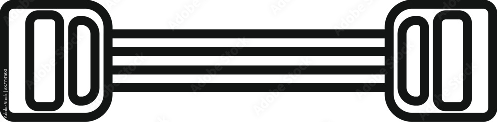 Fitness elastic band icon, outline style isolated on white background Fitness elastic band icon, outline style isolated on white background
