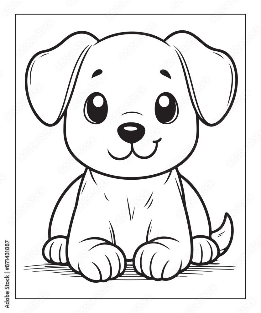 Obraz premium puppy coloring book page for kids ai generative