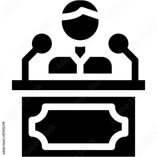 Vector Icon Speech, Public Speaking, Politics, Presenter, Lectern
