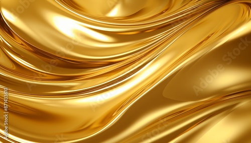 abstract background with golden waves