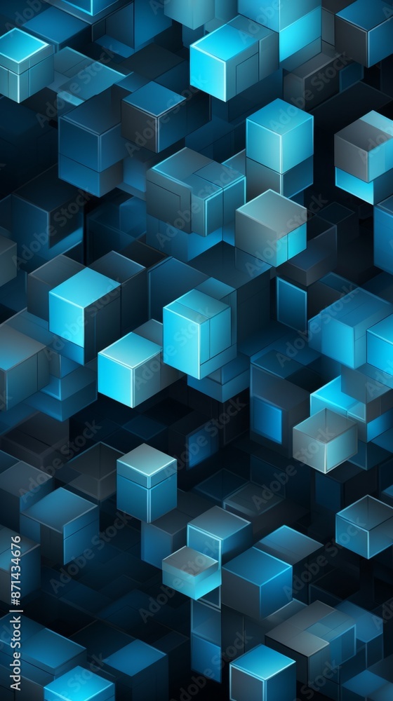 Abstract Blue Cube Pattern Wallpaper Abstract Blue Cube Pattern Wallpaper