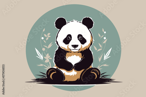 panda in zen position illustration