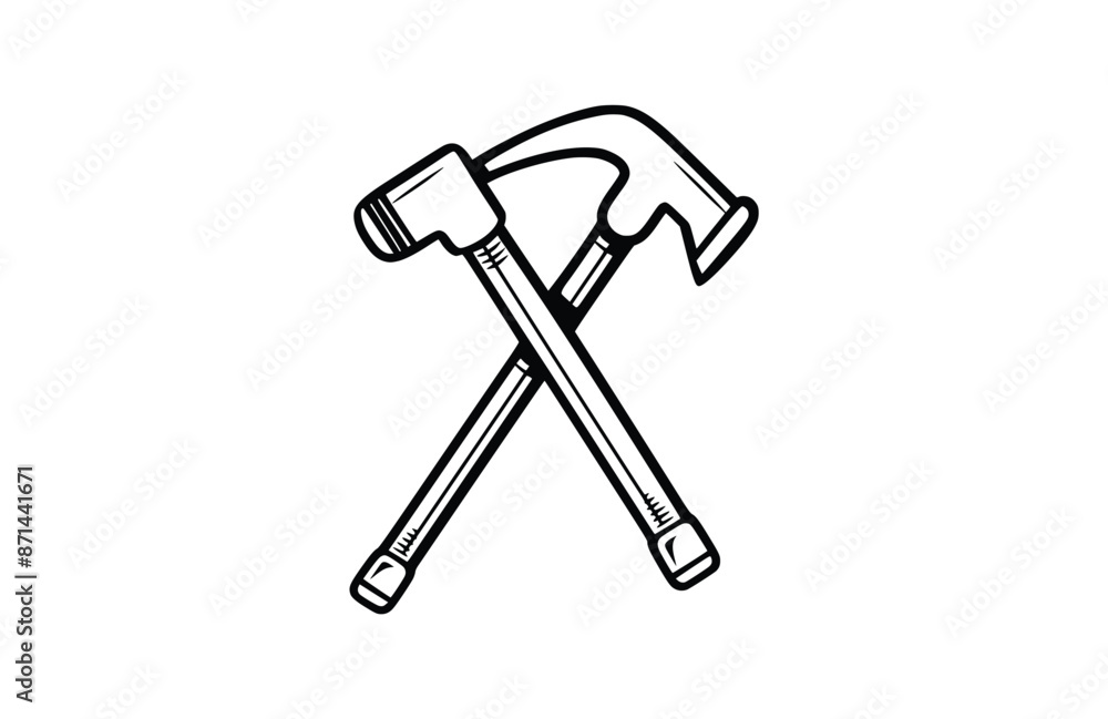 Black hammer icon isolated on white background. Beautiful Hammer icon. Black hammer icon isolated on white background. Beautiful Hammer icon.