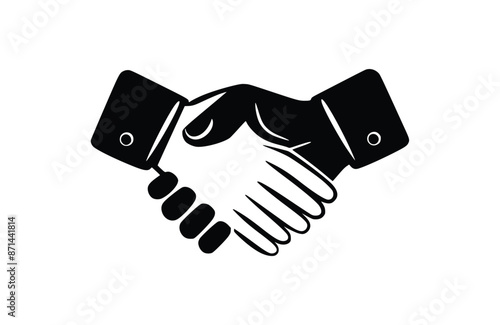 Black handshake icon isolated on white background. Beautiful Handshake icon.