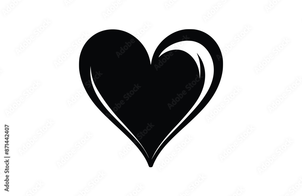 Black heart icon isolated on white background. Beautiful Heart icon. Black heart icon isolated on white background. Beautiful Heart icon.