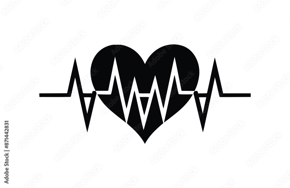 Black heartbeat icon isolated on white background. Beautiful Heartbeat icon. Black heartbeat icon isolated on white background. Beautiful Heartbeat icon.