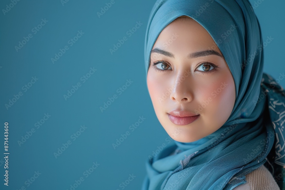 Portrait of a Young Woman in a Blue Hijab Portrait of a Young Woman in a Blue Hijab