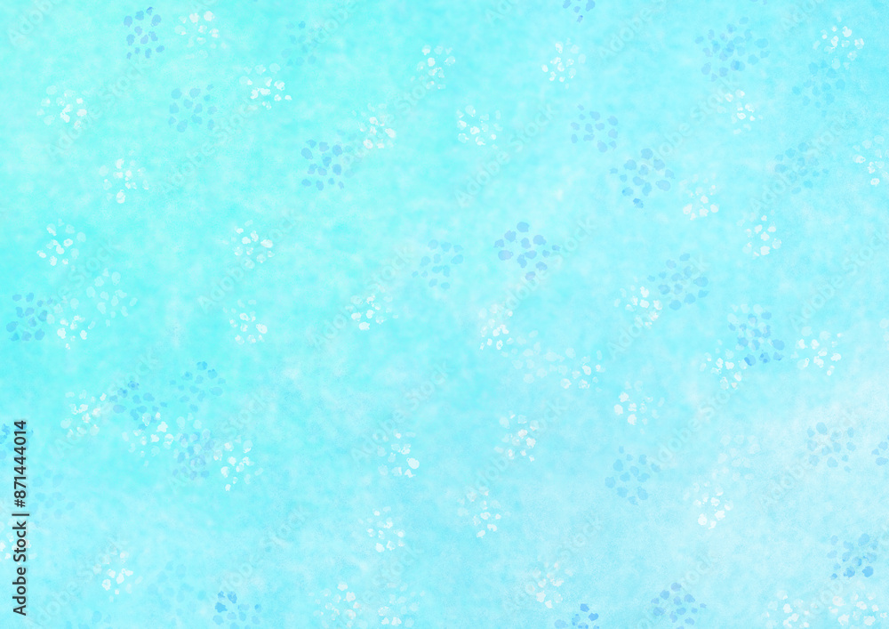 Fototapeta premium アナログの筆タッチで描いたブルーの水彩背景