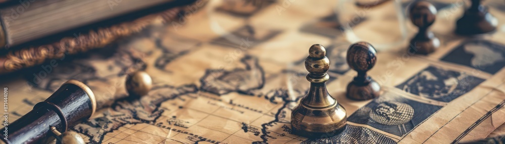 Strategic planning is key to business success, involving detailed market analysis and forwardthinking strategies to anticipate future trends, highlighted by a vintage color scheme