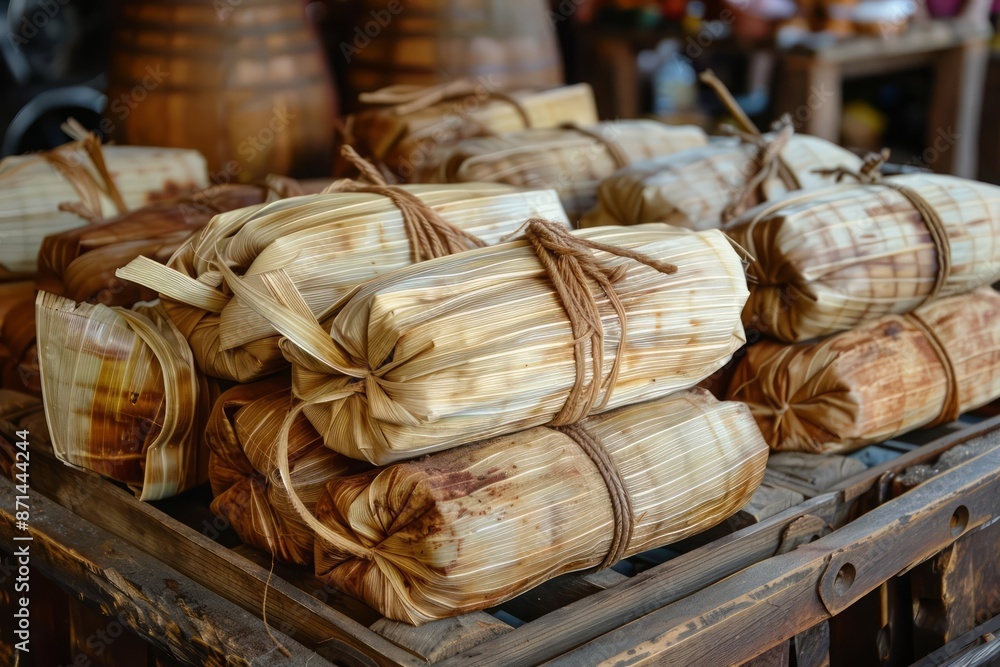 Tamales are traditional Mexican fare made from masa dough filled with meats, cheeses, or chilies, wrapped in corn husks, and steamed Tamales are traditional Mexican fare made from masa dough filled with meats, cheeses, or chilies, wrapped in corn husks, and steamed