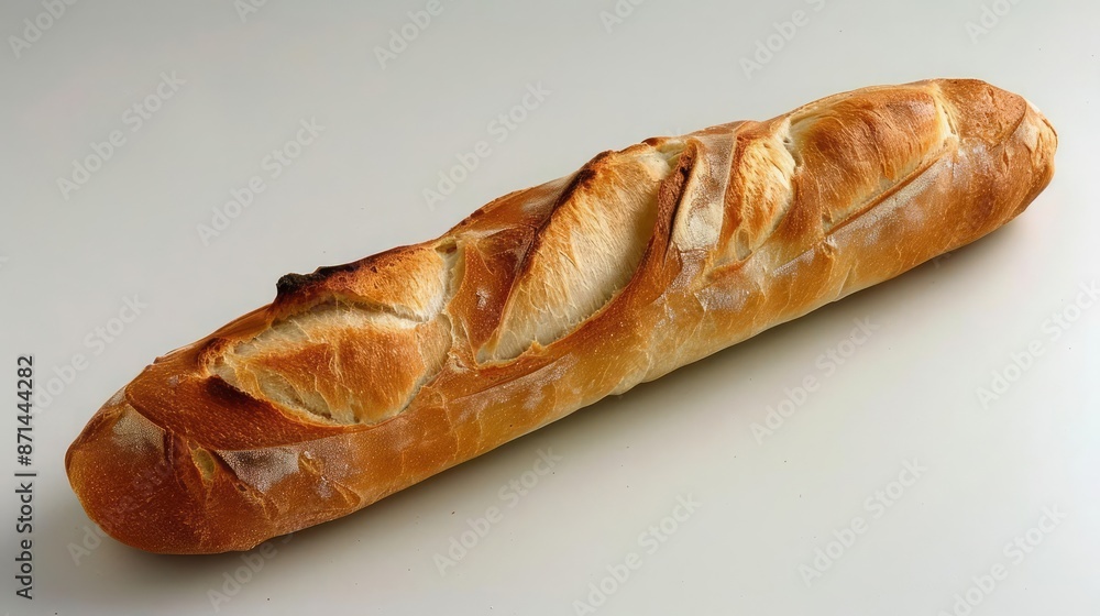 The baguette, a long, crusty loaf of bread, is a staple in French cuisine, often enjoyed with butter, cheese, or as a sandwich The baguette, a long, crusty loaf of bread, is a staple in French cuisine, often enjoyed with butter, cheese, or as a sandwich