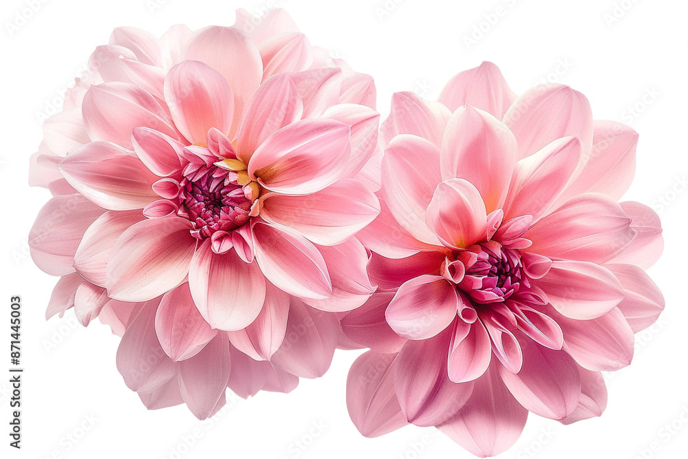 Fototapeta premium two pink flower isolated on transparent background
