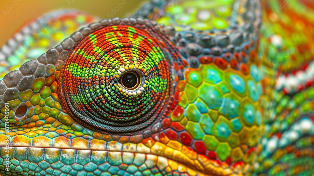 Panther chameleon skin close up. This is an ambilobe locale. and shows amazing green. yellow. red. orange. blue. and white Panther chameleon skin close up. This is an ambilobe locale. and shows amazing green. yellow. red. orange. blue. and white