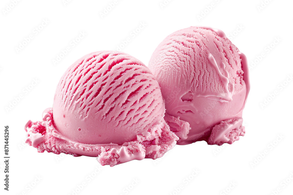 two pink ice cream isolated on transparent background two pink ice cream isolated on transparent background