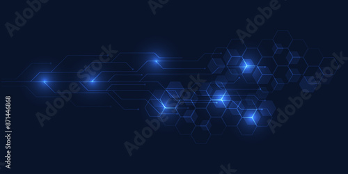 Abstract technology background. Futuristic digital space technology concept.