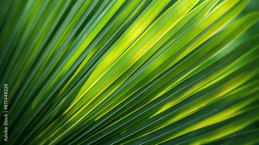 close up green palm leaf texture. leaf of Bottle Plam tree Hyophorbe lagenicaulis I.H. Bailey H.E. Moore . ornamental plants in the garden close up green palm leaf texture. leaf of Bottle Plam tree Hyophorbe lagenicaulis I.H. Bailey H.E. Moore . ornamental plants in the garden