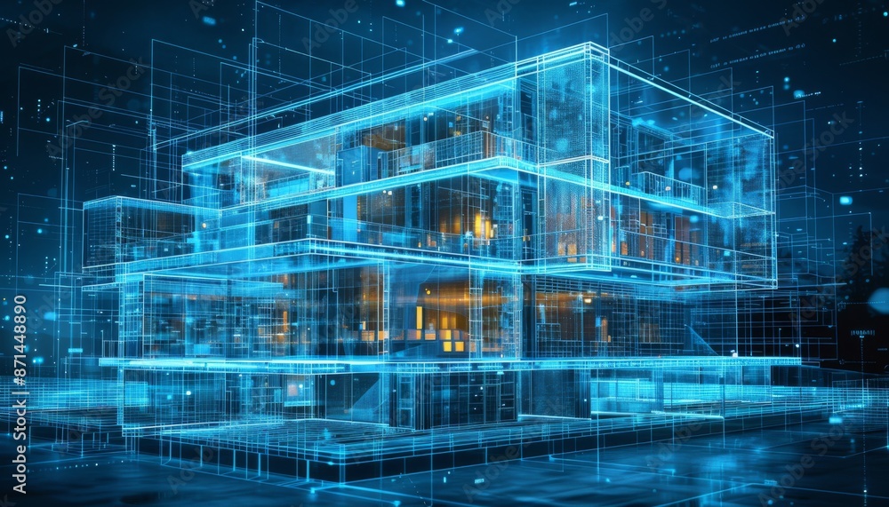 Virtual reality architecture interactive building design holographic blueprints futuristic construction Virtual reality architecture interactive building design holographic blueprints futuristic construction