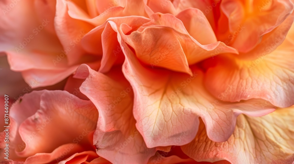 custom made wallpaper toronto digitalBright peach orange colored rose flower petals of ""Sangerhauser Jubilaumsrose 2003. Germany"". close up macro photography