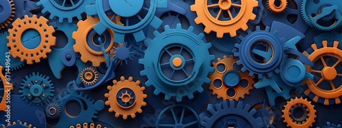 Wallpaper Mural Intricate Gears and Cogs in a Vibrant Industrial Backdrop Torontodigital.ca