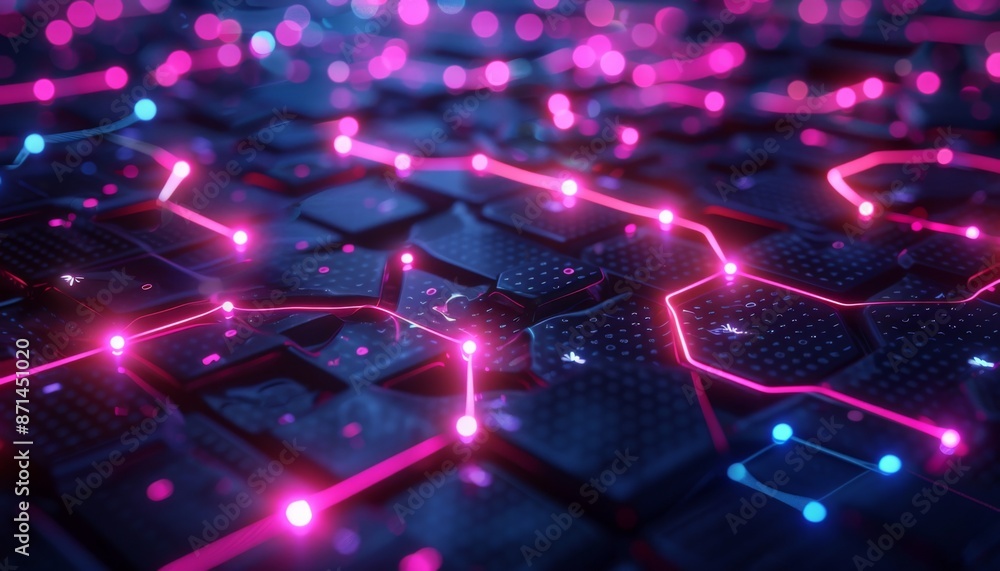 Blockchain network visualization neon circuit patterns dark background abstract financial connections Blockchain network visualization neon circuit patterns dark background abstract financial connections