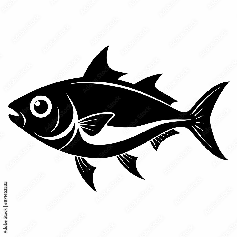 Obraz premium Bluefish vector silhouette black 