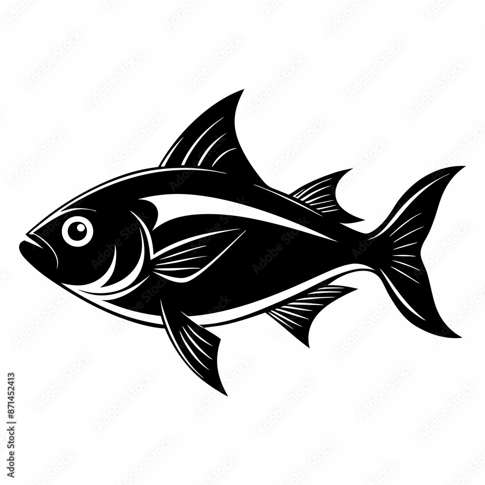 Fototapeta premium Bluefish vector silhouette black 