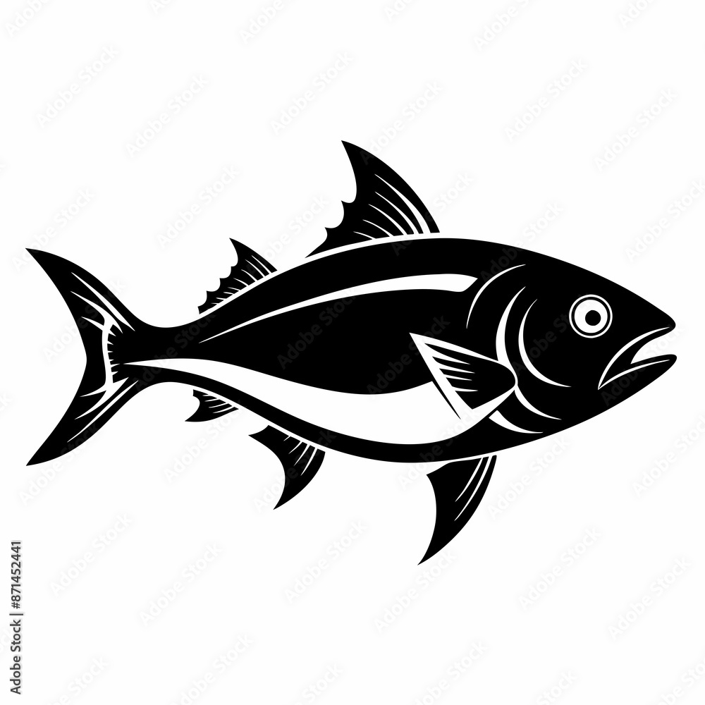 Bluefish vector silhouette black Bluefish vector silhouette black