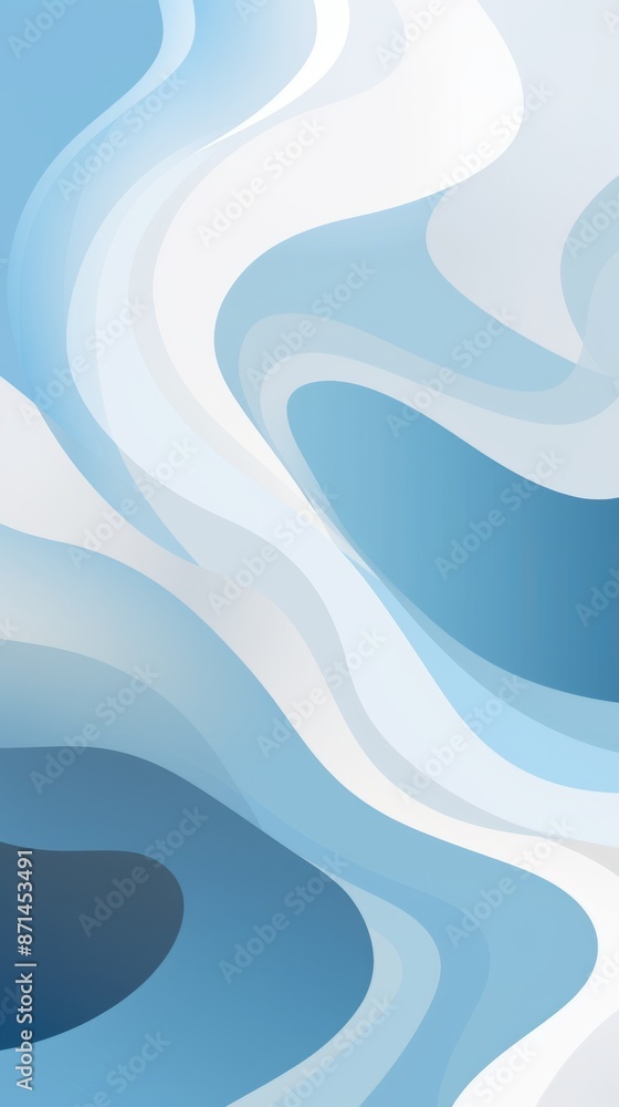 Fototapeta premium Abstract Blue And White Swirling Wallpaper Background