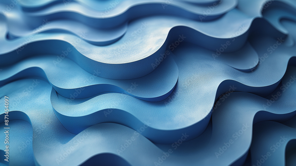 Obraz premium A seamless abstract blue background with stylized ocean waves