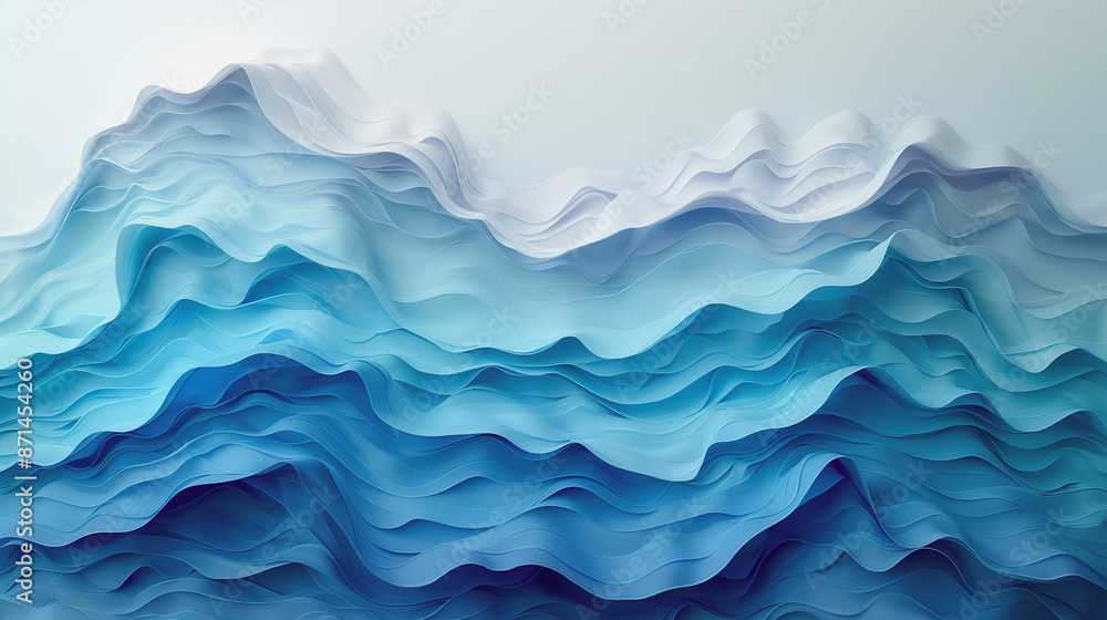Abstract blue ocean waves in a seamless vector pattern for a cool summery background Abstract blue ocean waves in a seamless vector pattern for a cool summery background