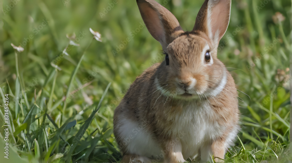Fototapeta premium a rabbit that is sitting in the grass