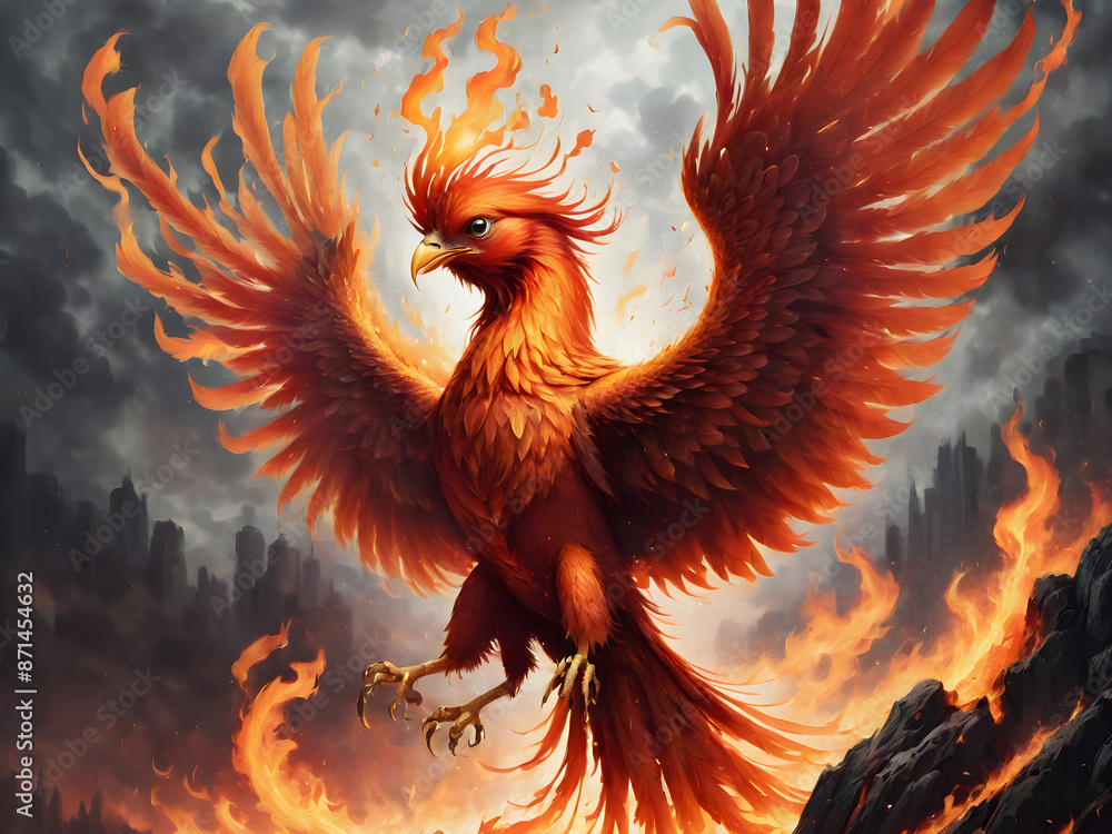Fototapeta premium phoenix bird in flames