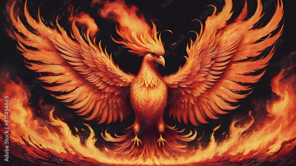 Obraz premium phoenix bird in flames