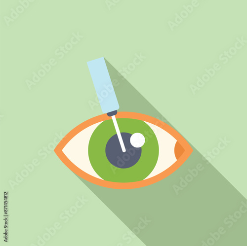 Illustration of a medical instrument performing laser eye surgery