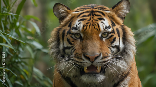 a tiger that is walking through the jungle