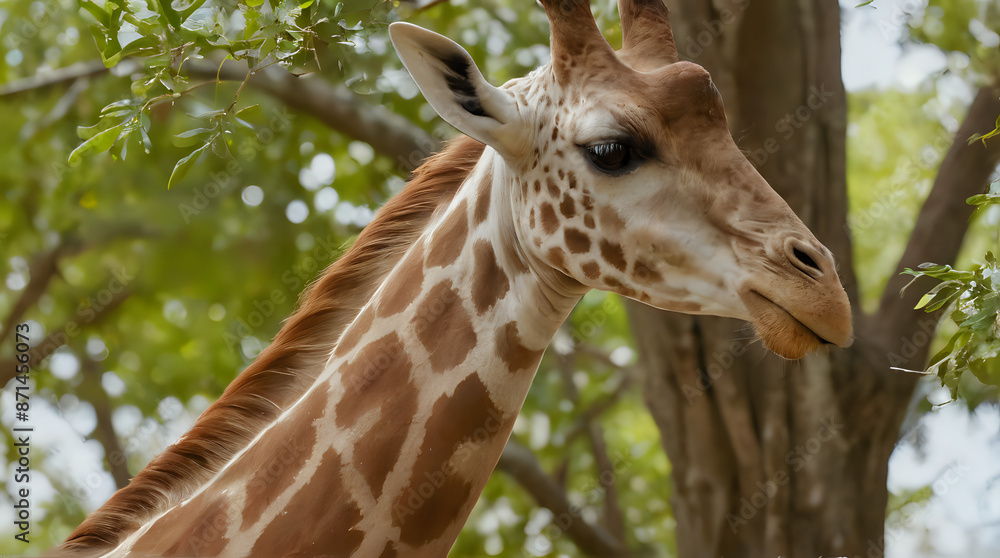 a giraffe that is standing in the shade a giraffe that is standing in the shade
