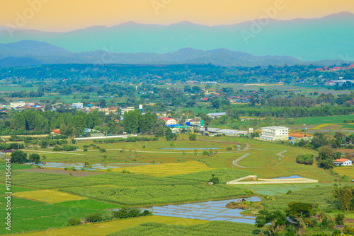 City view of Mae Khachan Subdistrict at Wiang Pa Pao District in Chiang Rai Province