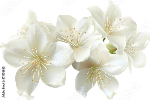 white flowers isolated on transparent background