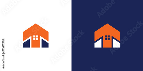 Unique and modern Home progress logo design