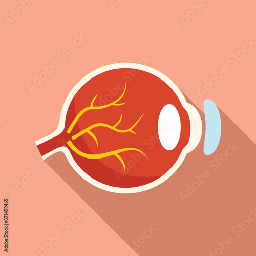 Illustration featuring the anatomical structure of a human eye undergoing a laser vision correction procedure