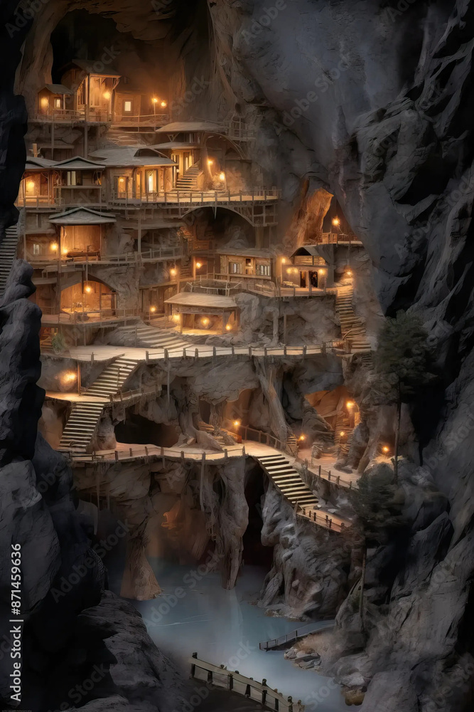Hermit’s Residence in a Mountain Cave Sanctuary Fantasy wallpaper Hermit’s Residence in a Mountain Cave Sanctuary Fantasy wallpaper