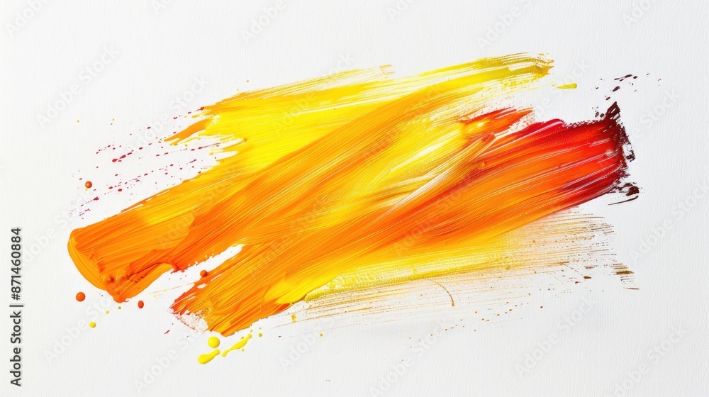 Design Element with Orange and Yellow Acrylic Brush Strokes Design Element with Orange and Yellow Acrylic Brush Strokes