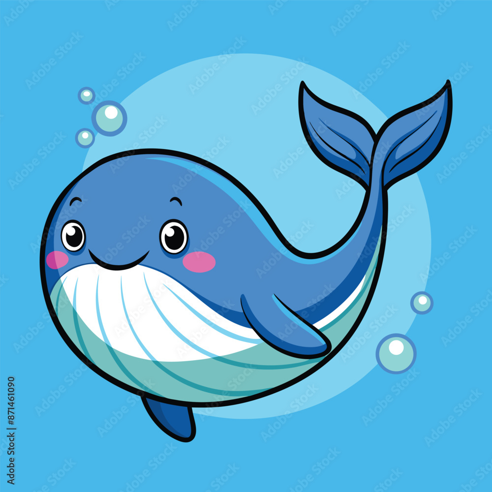 Cute Whale Cartoon Vector Icon Illustration. Cute Whale Cartoon Vector Icon Illustration.