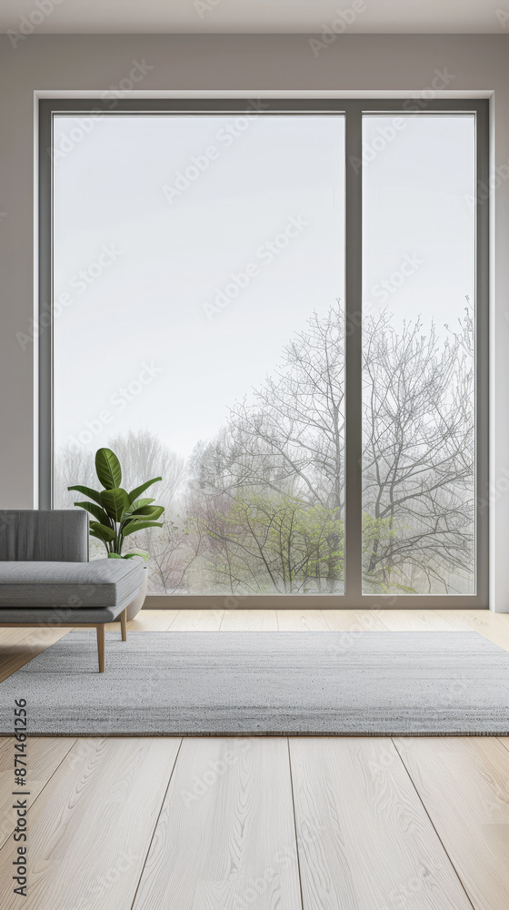 Wardrobe in an empty room with minimal, neutral colors and filled with lighting coming from a window. Residential Real Estate interiors design composition. Wardrobe in an empty room with minimal, neutral colors and filled with lighting coming from a window. Residential Real Estate interiors design composition.