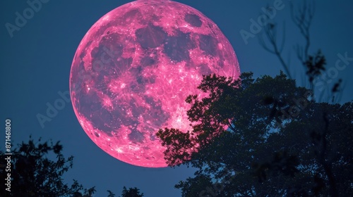 Big full pink moon observed in the Indian night sky on a close Friday glimpse