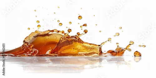 Droplets of culinary oil separated on a blank background.