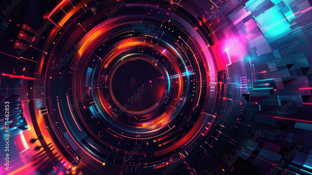 Obraz premium Colorful abstract futuristic background design