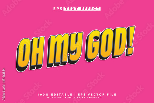 Oh my god editable text effect 3d text mockup