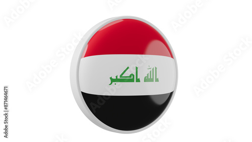Free Download Iraq, iraqi Circle flag icon . Transparent backgound. 3d rendered with alpha channel. Round shape. 	 - GFXLoad